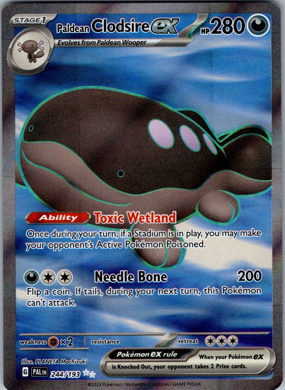 Paldean Clodsire ex Ultra Rare SV02: Paldea Evolved 244/193 NM