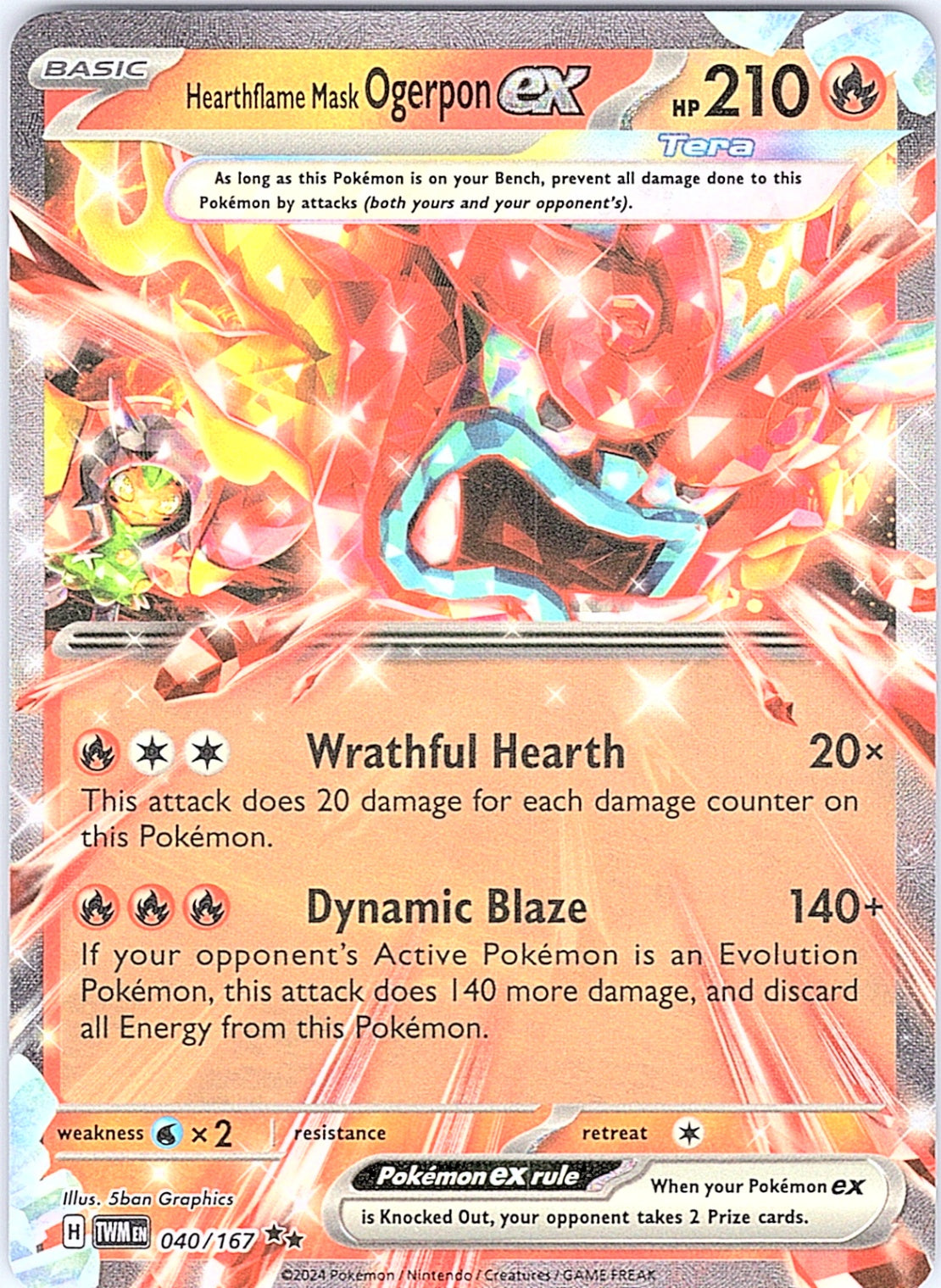 Hearthflame Mask Ogerpon ex - Double Rare SV06: Twilight Masquerade 040/167 NM