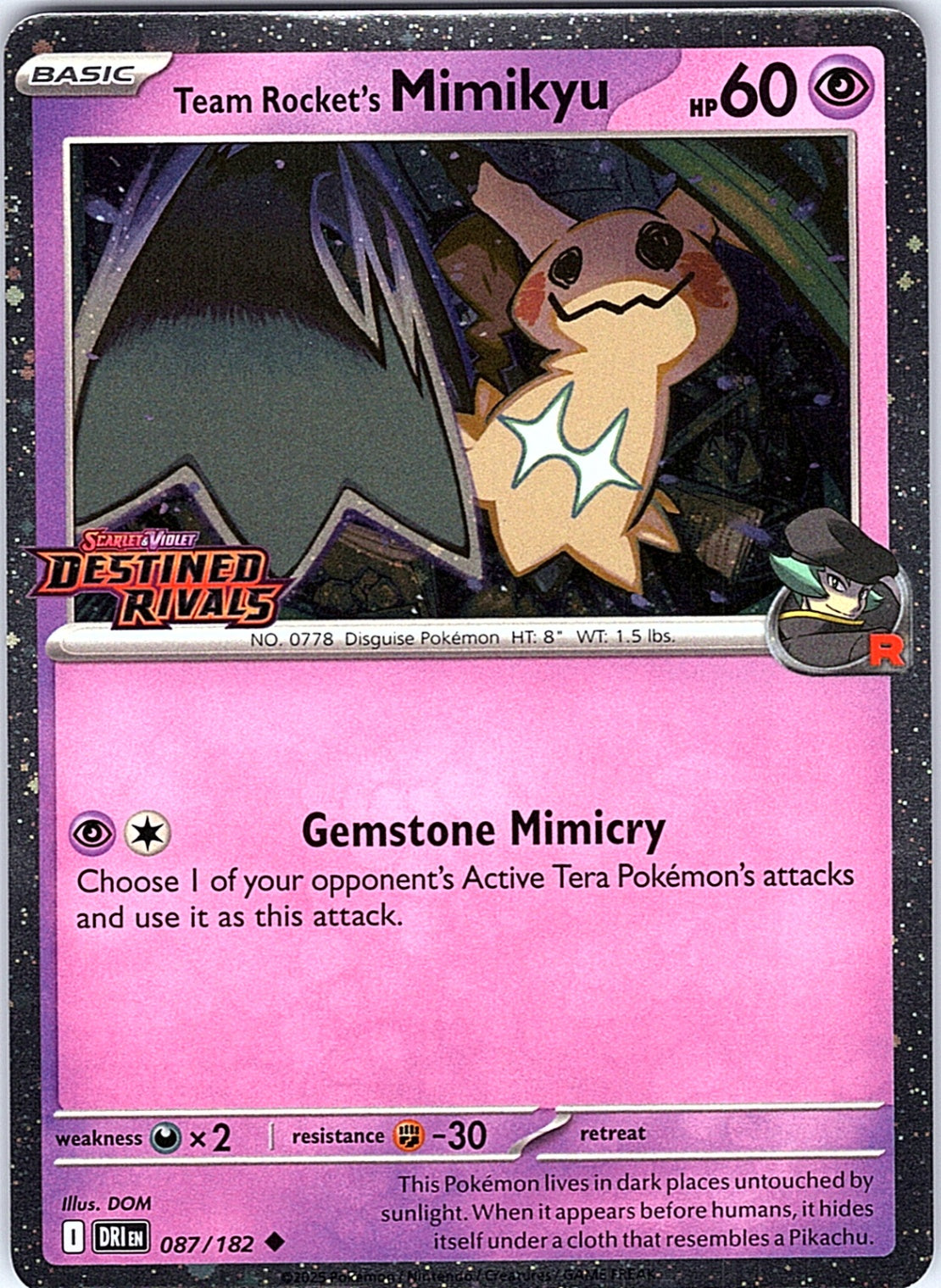 Team Rocket's Mimikyu (Prerelease) Uncommon Miscellaneous Cards & Products 087/182 NM