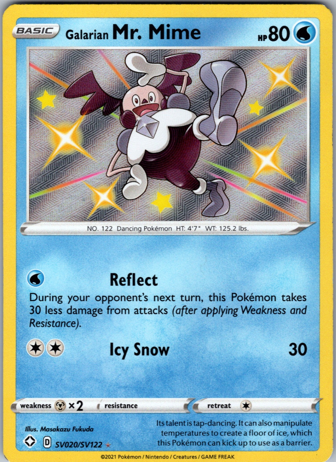 Galarian Mr. Mime Shiny Holo Rare Shining Fates: Shiny Vault SV020/SV122 NM