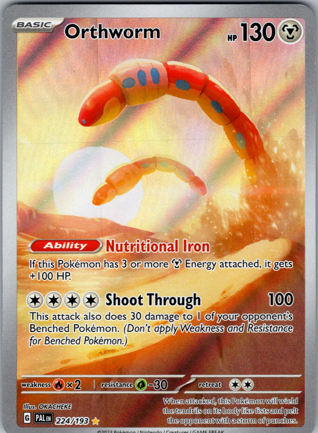 Orthworm Illustration Rare SV02: Paldea Evolved 224/193 NM