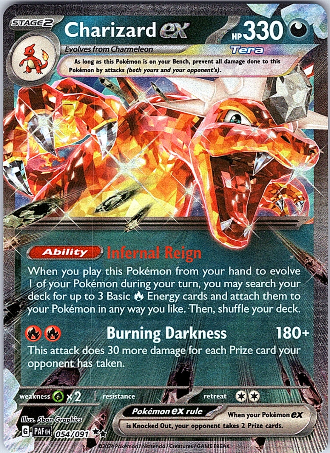 Charizard ex - Double Rare SV: Paldean Fates 054/091 NM