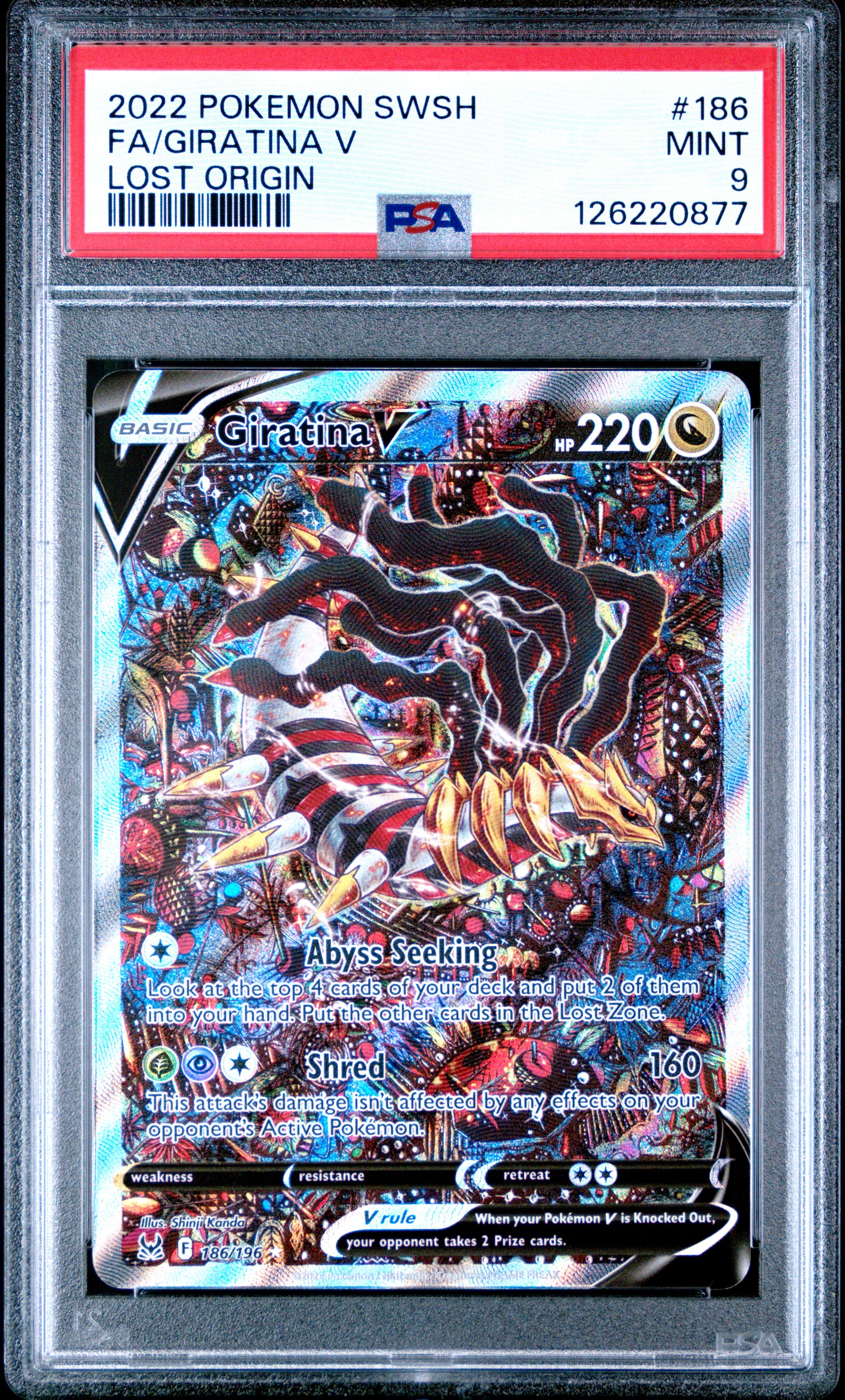 Fa/Giratina V Lost Origin Pokemon Sword & Shield Lost Origin 186 PSA 9