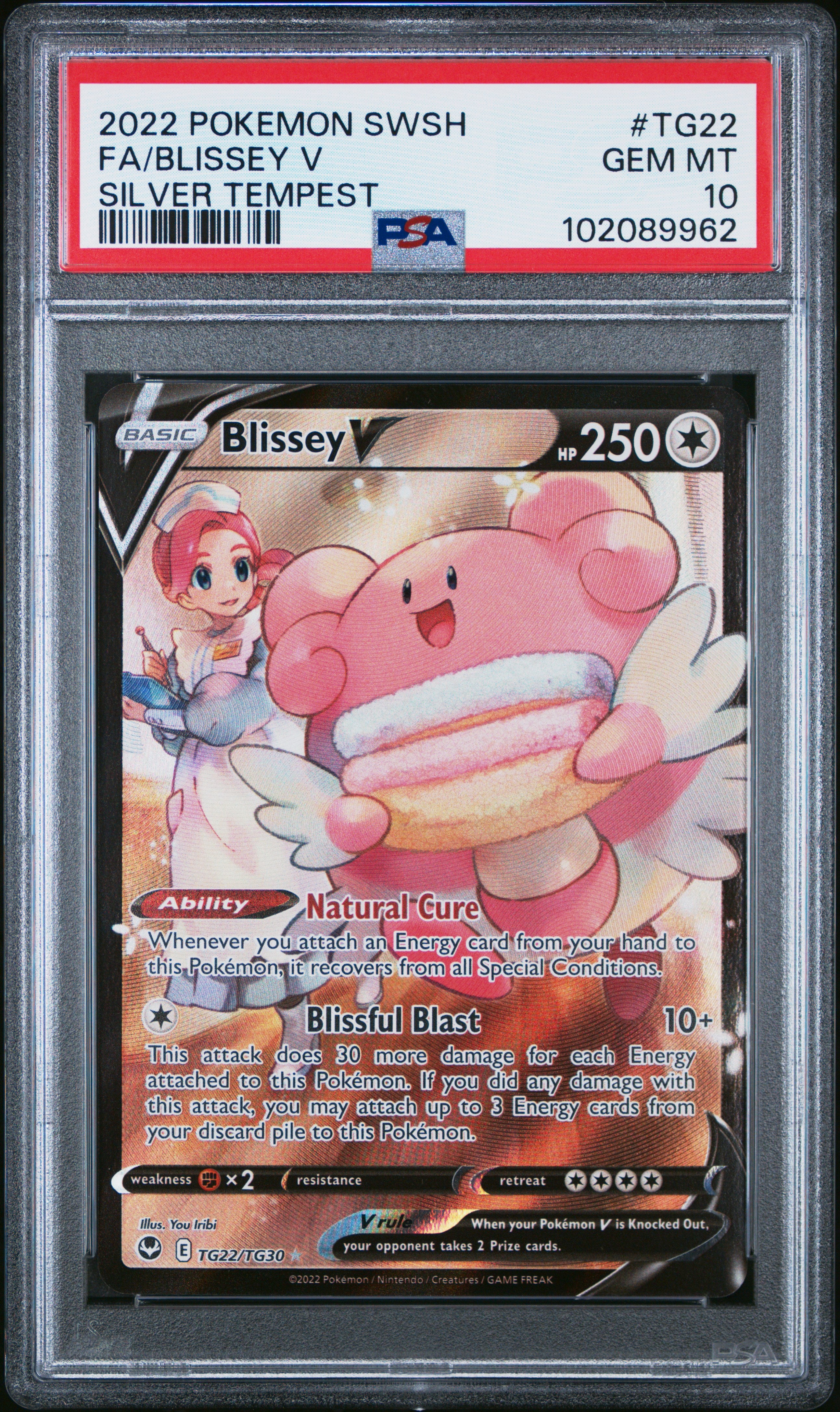 Fa/Blissey V Silver Tempest Pokemon Sword & Shield Silver Tempest TG22 PSA 10