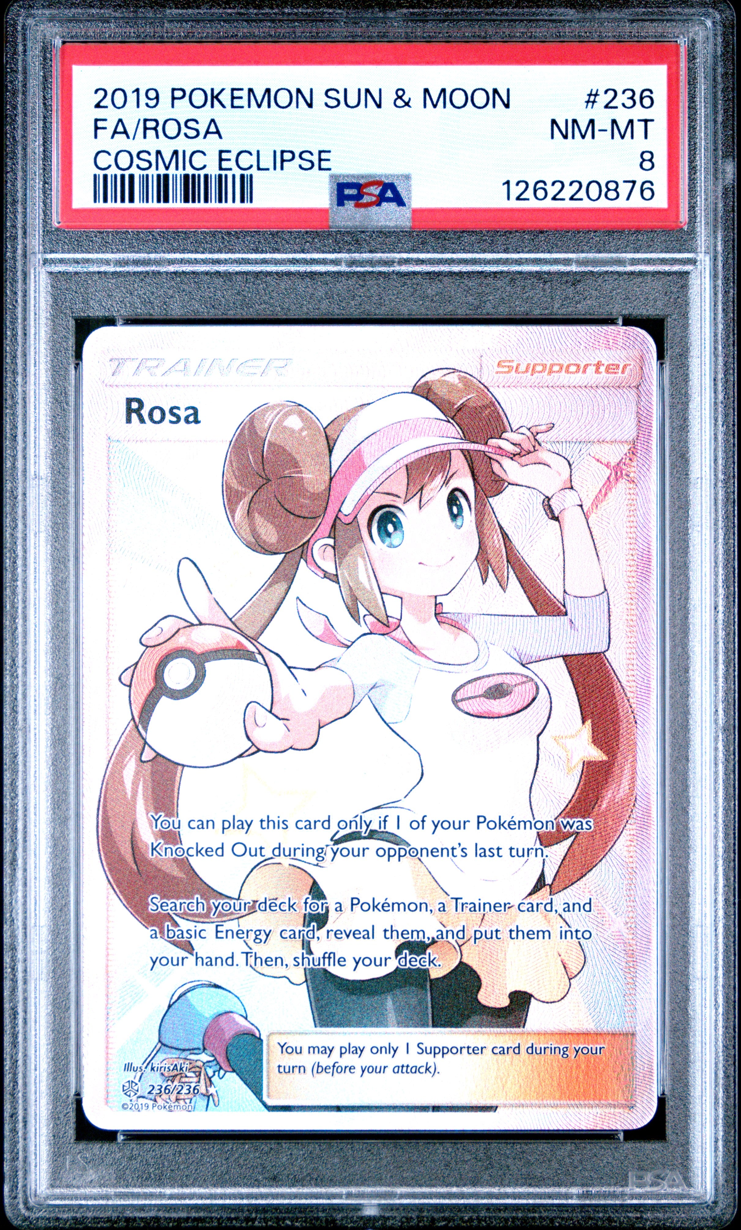 Fa/Rosa Cosmic Eclipse Pokemon Sun & Moon Cosmic Eclipse 236 PSA 8