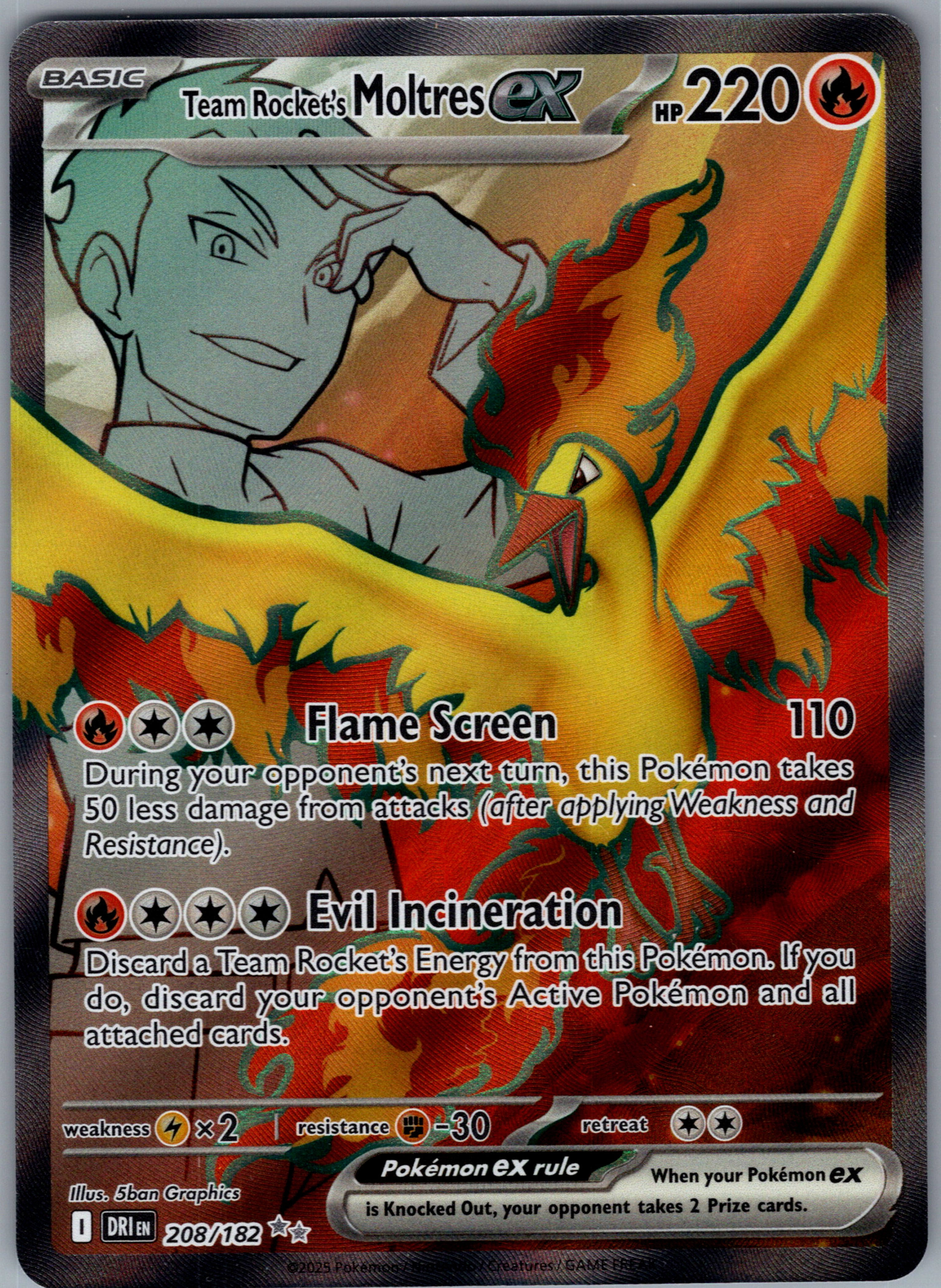 Team Rocket's Moltres ex - 208/182